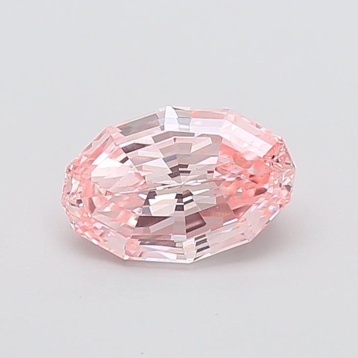 2.10 carat fancy intense pink oval lab grown diamond VS1 clarity