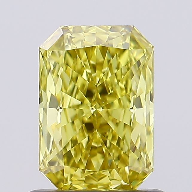 0.92 carat fancy intense yellow radiant lab grown diamond VVS2 clarity