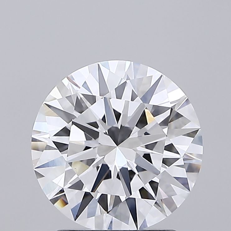 2.04 carat round lab grown diamond F color VVS2 clarity