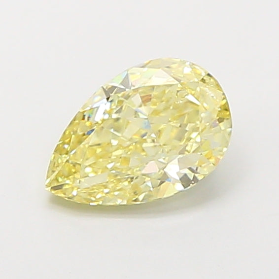 1.61 carat fancy yellow pear lab grown diamond VVS2 clarity