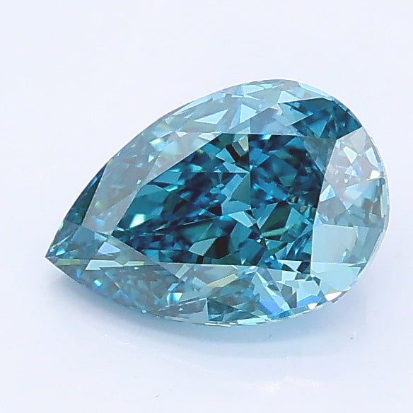1.12 carat fancy vivid blue pear lab grown diamond VS1 clarity