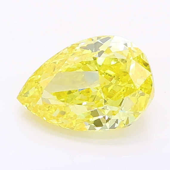 1.01 carat fancy vivid yellow pear lab grown diamond VS1 clarity