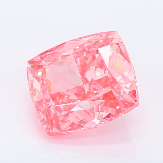 1.06 carat fancy vivid pink cushion lab grown diamond VS1 clarity