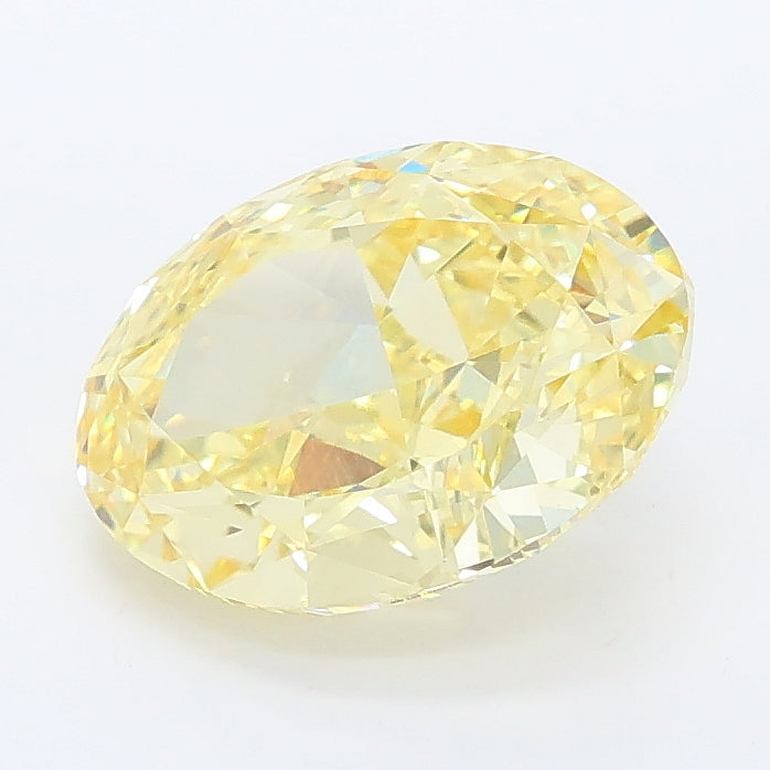 2.42 carat fancy intense yellow oval lab grown diamond VVS2 clarity