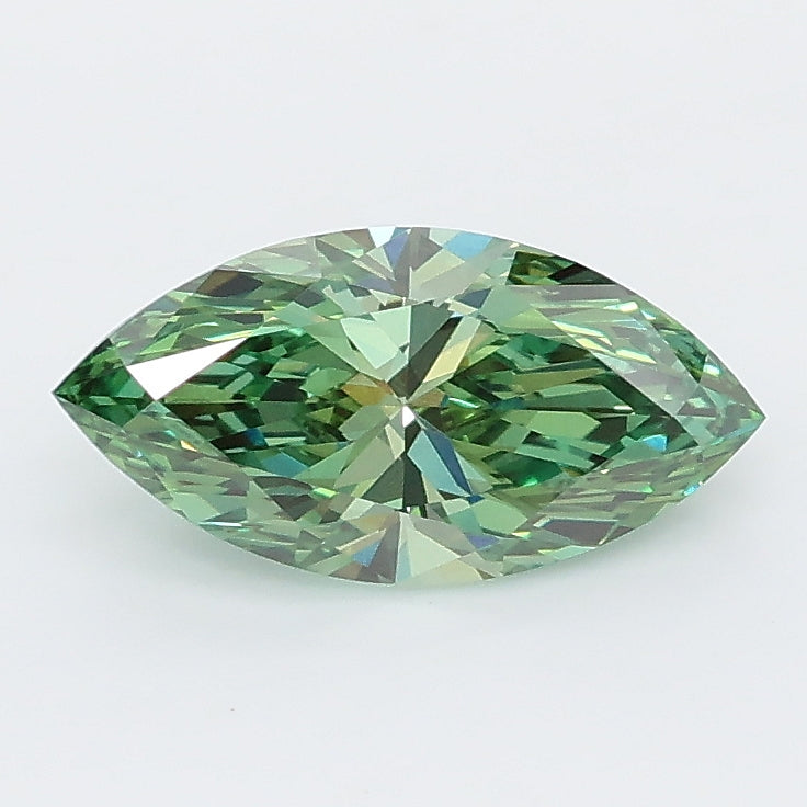 1.05 carat fancy vivid green marquise lab grown diamond VS1 clarity