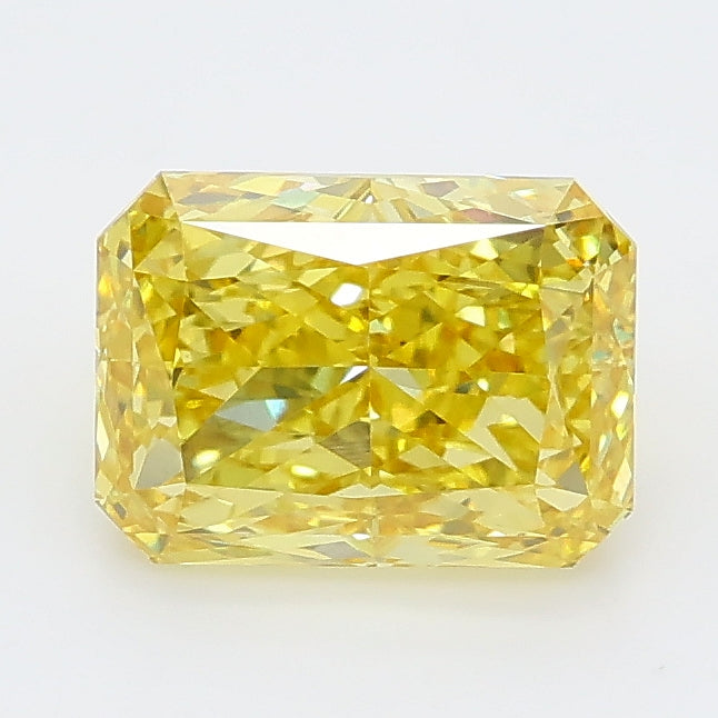 1.71 carat fancy vivid yellow radiant lab grown diamond VS1 clarity