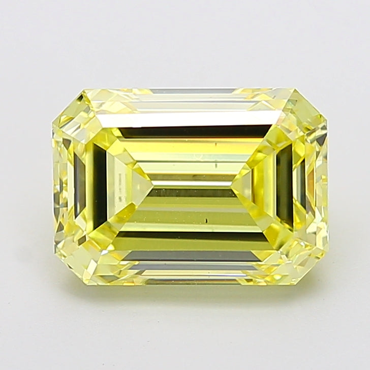5.00 carat fancy intense yellow emerald lab grown diamond VS1 clarity