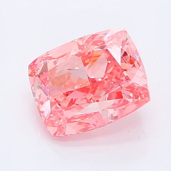 1.03 carat fancy vivid pink cushion lab grown diamond VVS2 clarity