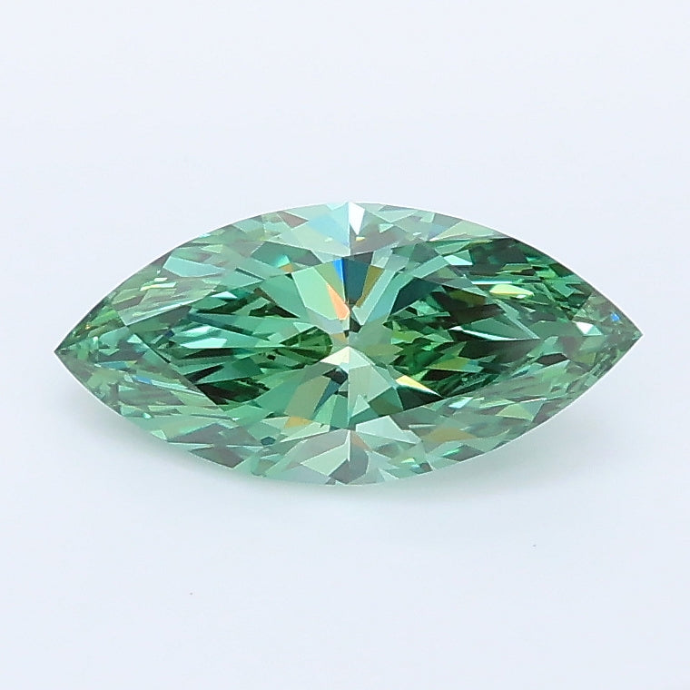 1.00 carat fancy vivid green marquise lab grown diamond VVS2 clarity