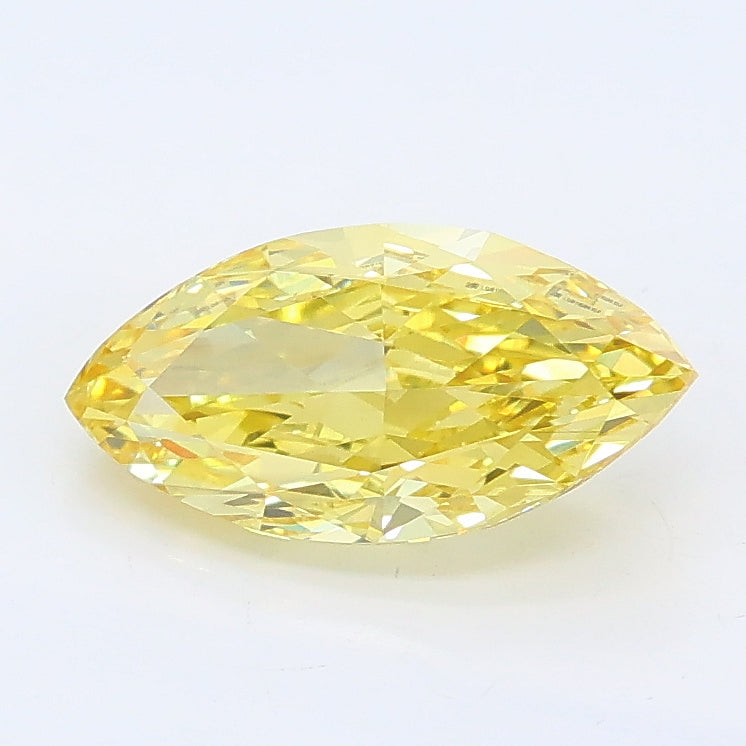 1.43 carat fancy intense yellow marquise lab grown diamond VS1 clarity