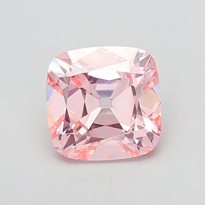 3.54 carat fancy intense pink old mine cushion lab grown diamond VVS2 clarity