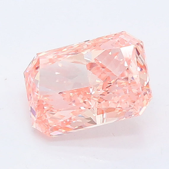 1.03 carat fancy vivid pink radiant lab grown diamond VVS1 clarity