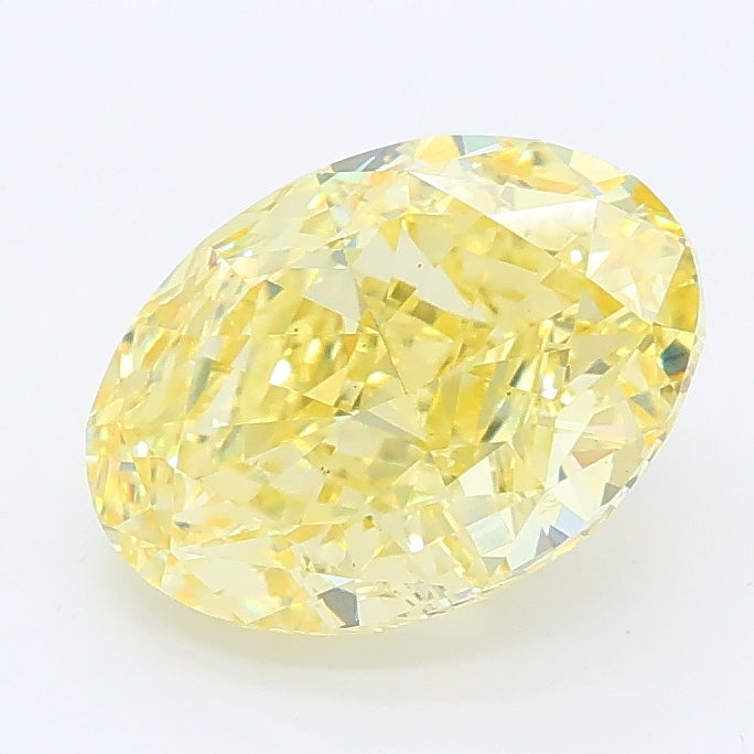 2.14 carat fancy intense yellow oval lab grown diamond VVS2 clarity