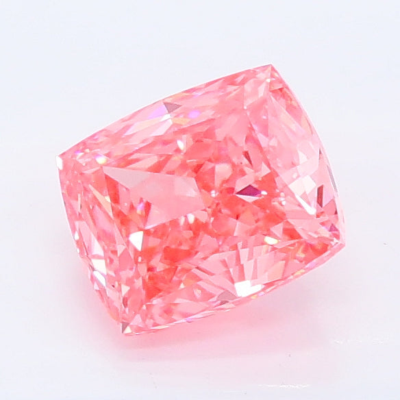 1.17 carat fancy vivid pink cushion lab grown diamond VVS2 clarity