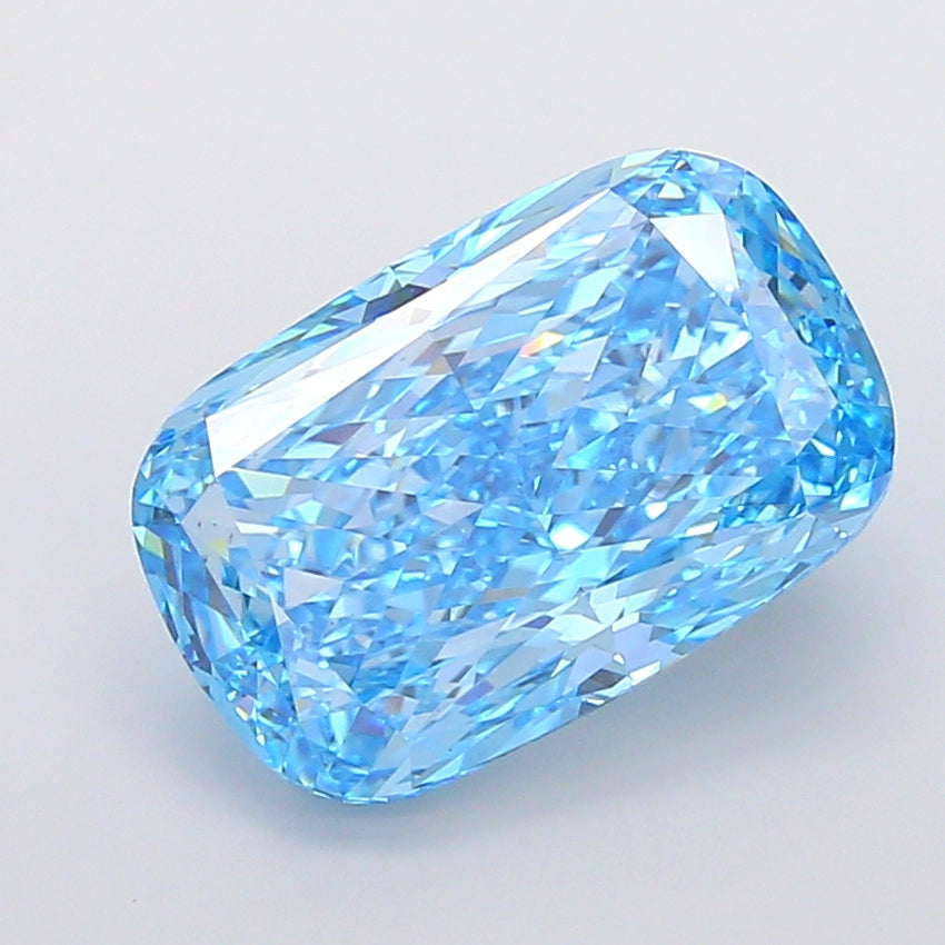 15.07 carat fancy vivid blue cushion lab grown diamond VS1 clarity