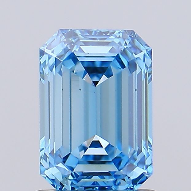 1.03 carat fancy vivid blue emerald lab grown diamond VVS2 clarity