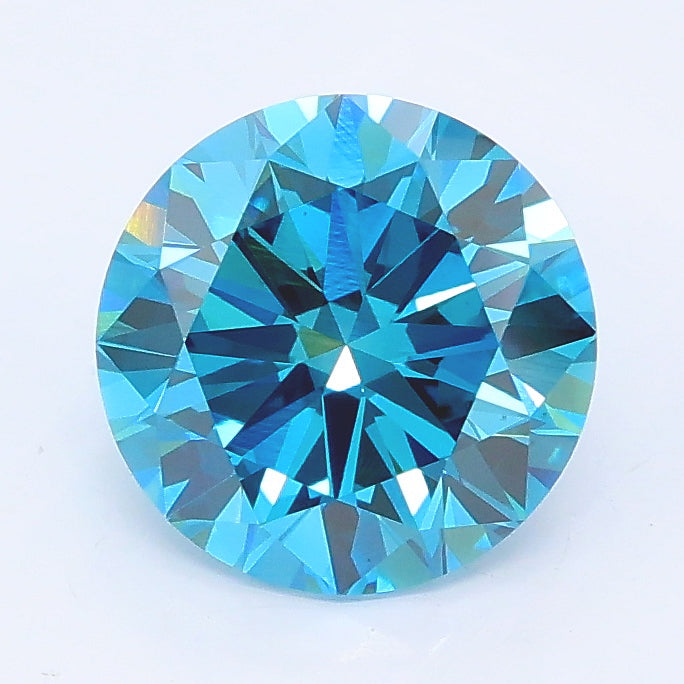 2.01 carat fancy vivid blue round lab grown diamond VS1 clarity