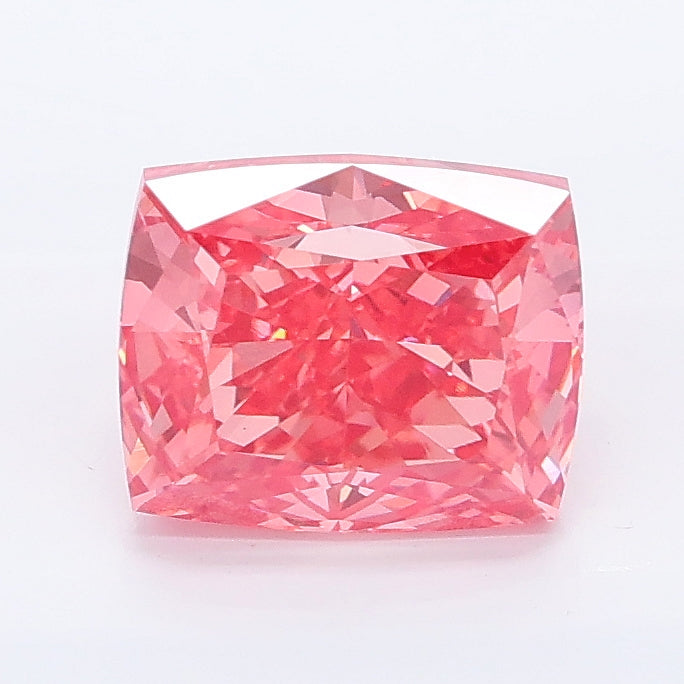 2.01 carat fancy vivid pink cushion lab grown diamond VVS2 clarity