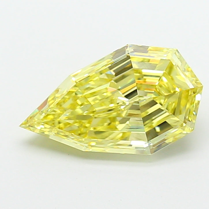 3.60 carat fancy intense yellow pear lab grown diamond VS2 clarity