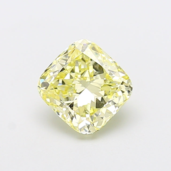2.02 carat fancy light yellow cushion lab grown diamond VS1 clarity