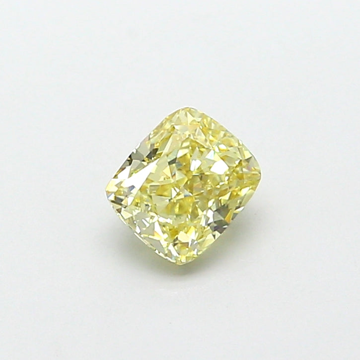 0.74 carat fancy intense yellow cushion lab grown diamond VVS2 clarity