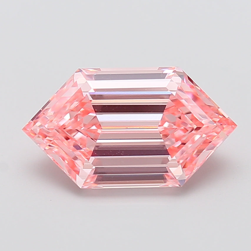 5.02 carat fancy vivid pink dutch marquise lab grown diamond VVS2 clarity