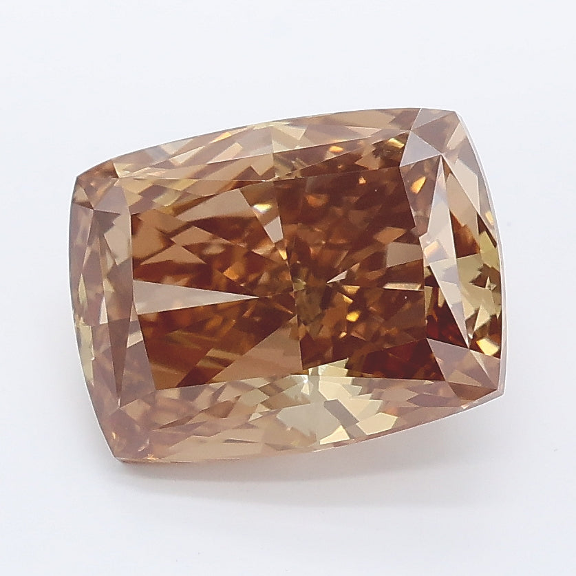3.83 carat fancy brown cushion lab grown diamond VS1 clarity