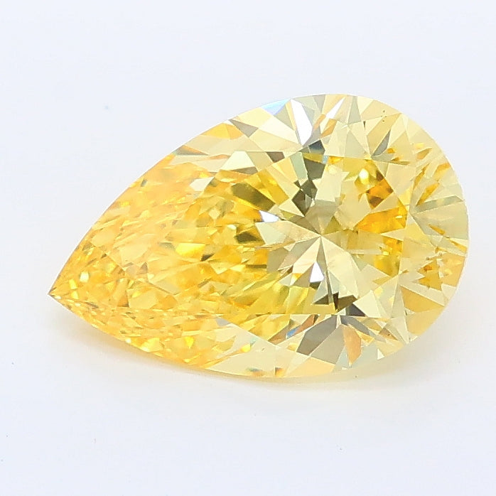 1.52 carat fancy intense yellow pear lab grown diamond VS2 clarity