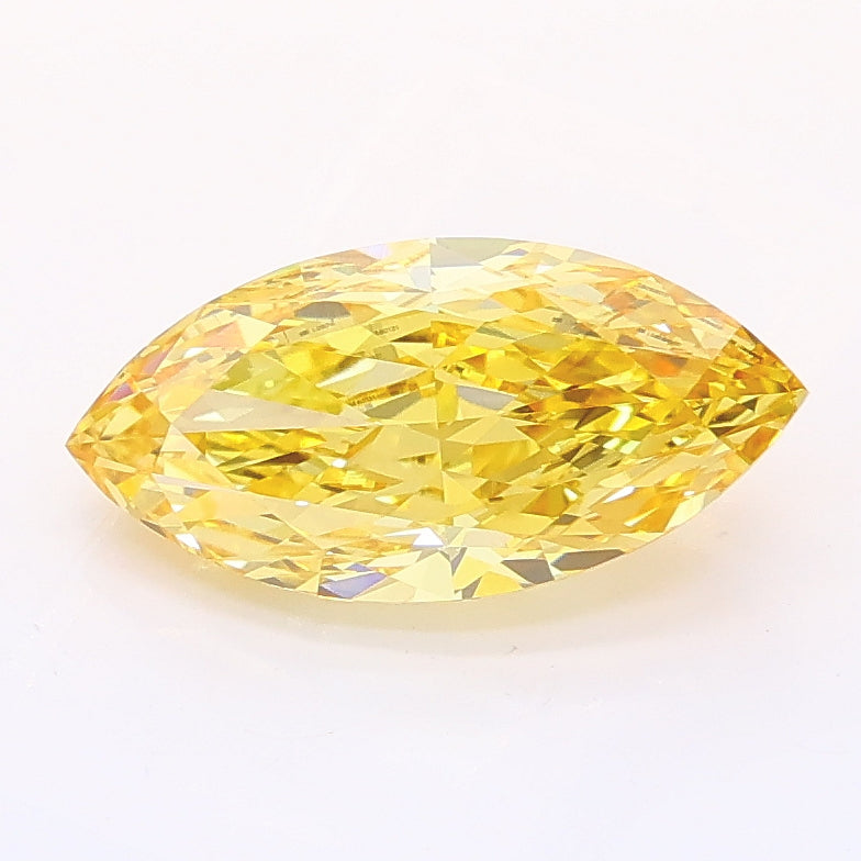 1.54 carat fancy intense yellow marquise lab grown diamond VS1 clarity