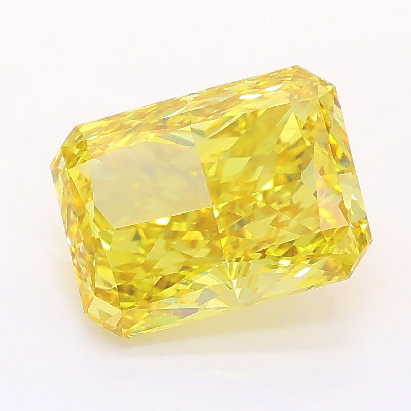 2.97 carat fancy vivid yellow radiant lab grown diamond VVS2 clarity