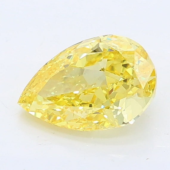 1.00 carat fancy vivid yellow pear lab grown diamond VS1 clarity