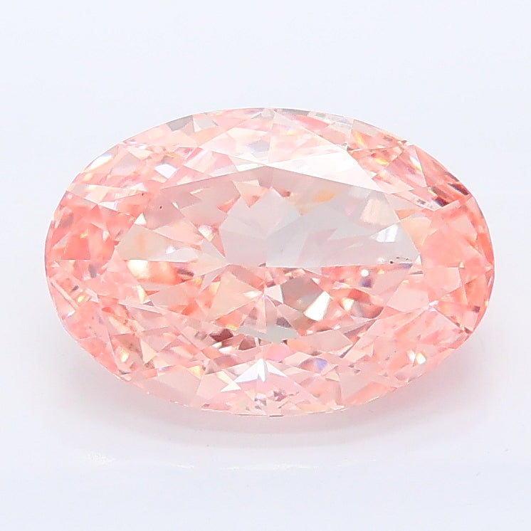 2.50 carat fancy intense pink oval lab grown diamond VS1 clarity