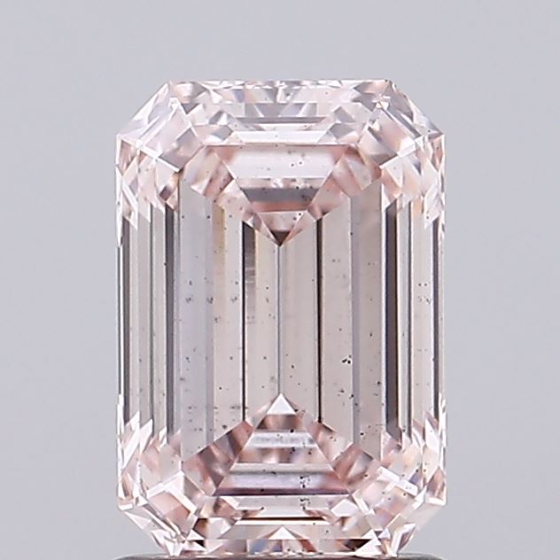 1.71 carat fancy light pink emerald lab grown diamond SI1 clarity