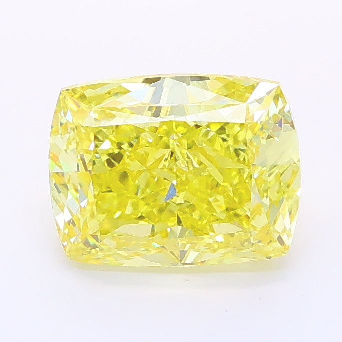 2.01 carat fancy intense yellow cushion lab grown diamond VVS2 clarity