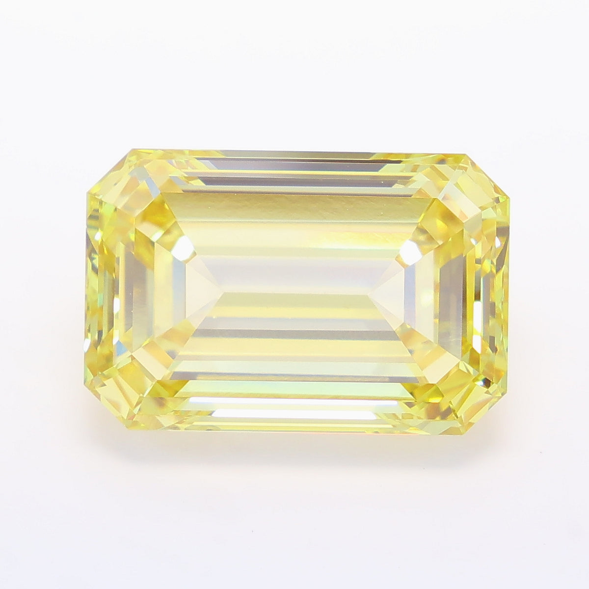 12.06 carat fancy intense yellow emerald lab grown diamond VS1 clarity
