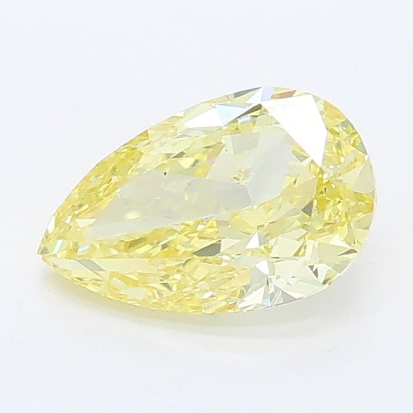 0.95 carat fancy intense yellow pear lab grown diamond VS1 clarity