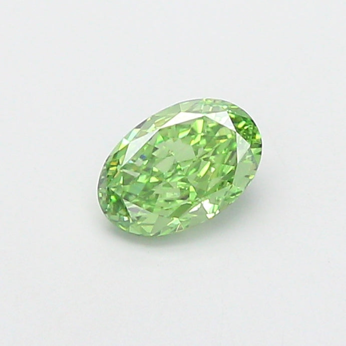 0.74 carat fancy vivid green oval lab grown diamond VS1 clarity