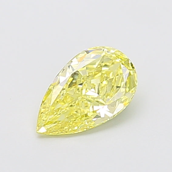 0.81 carat fancy intense yellow pear lab grown diamond VS1 clarity