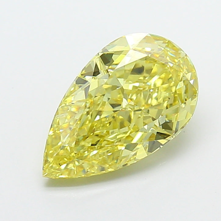 3.01 carat fancy intense yellow pear lab grown diamond VS2 clarity