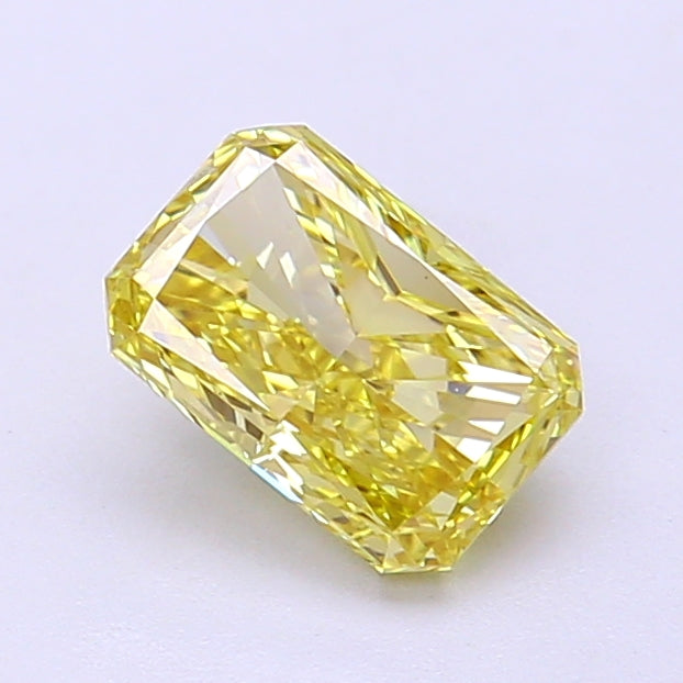 1.01 carat fancy intense yellow radiant lab grown diamond VS1 clarity