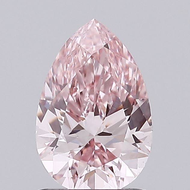 0.94 carat fancy intense pink pear lab grown diamond VS1 clarity