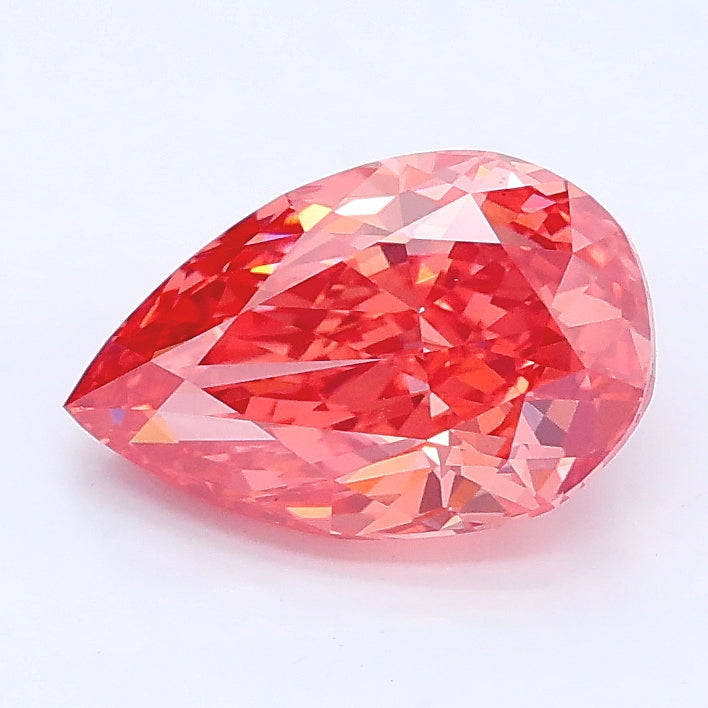 1.48 carat fancy vivid pink pear lab grown diamond VS2 clarity