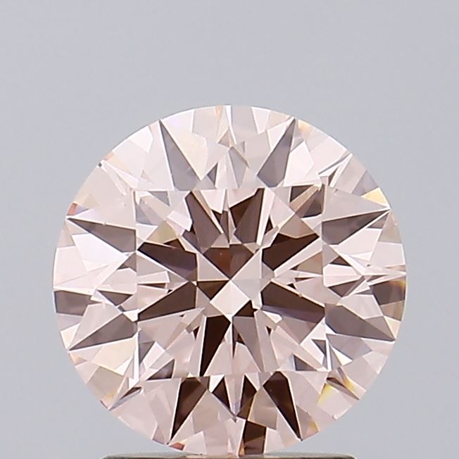 2.06 carat fancy vivid pink round lab grown diamond VS1 clarity