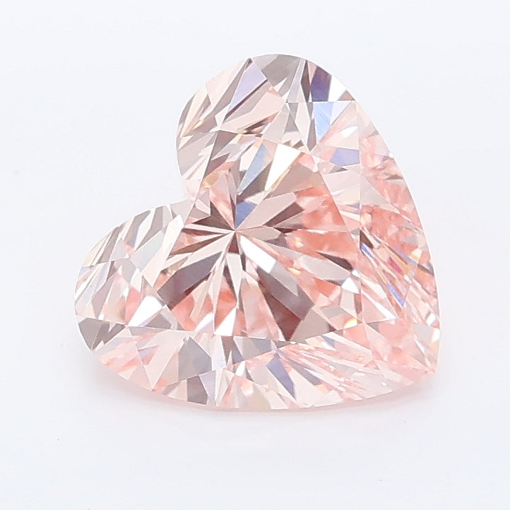1.97 carat fancy intense pink heart lab grown diamond VVS2 clarity