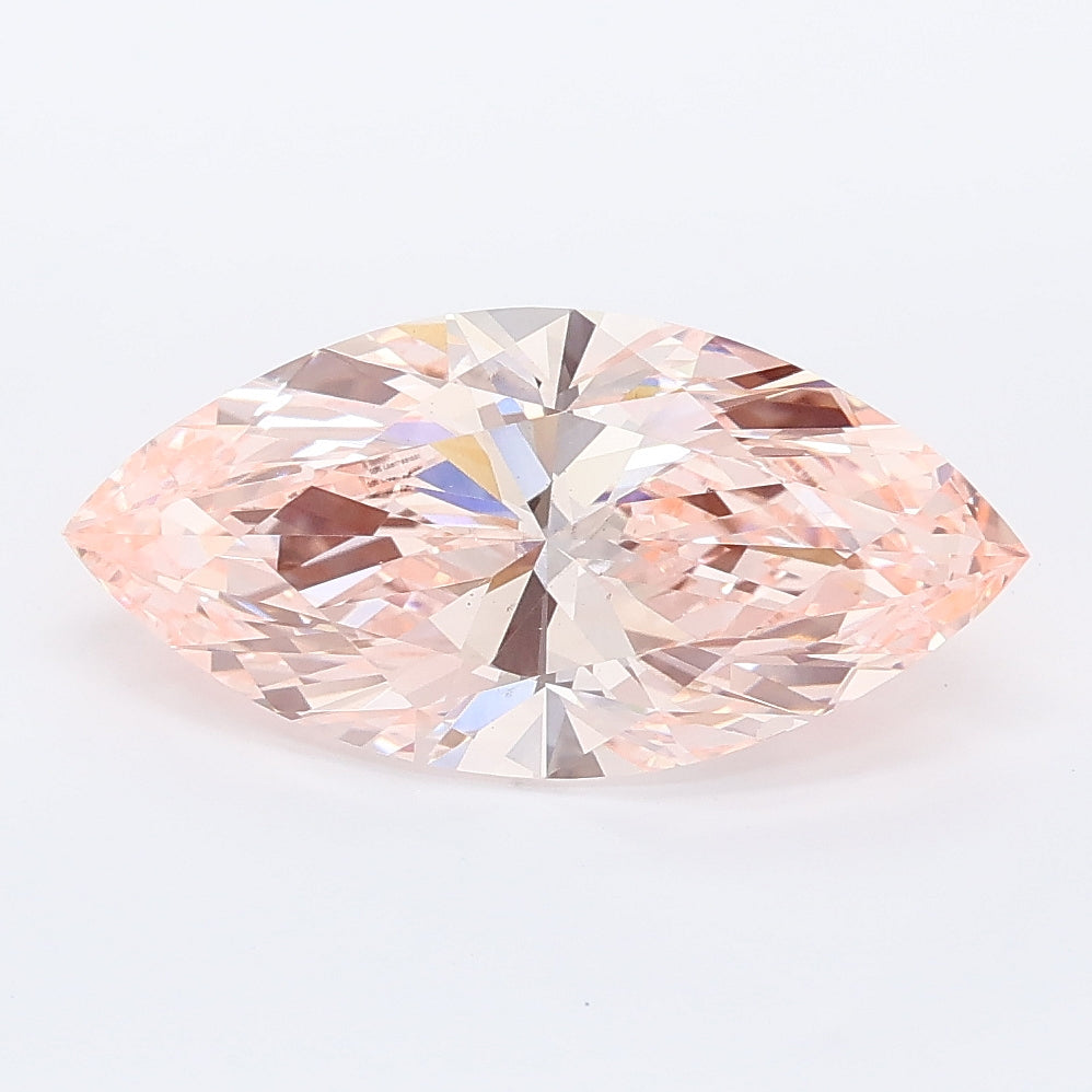 2.50 carat fancy vivid pink marquise lab grown diamond VS1 clarity