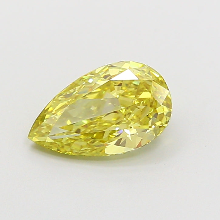 1.36 carat fancy vivid yellow pear lab grown diamond VS1 clarity