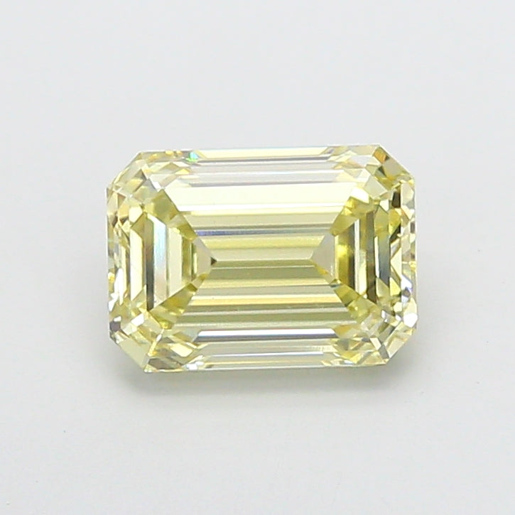5.11 carat fancy light yellow emerald lab grown diamond VS1 clarity
