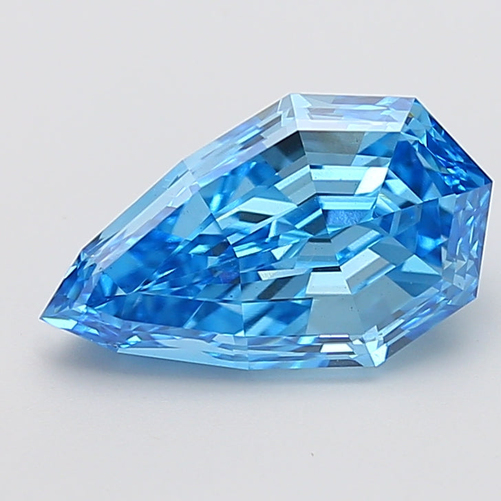 4.30 carat fancy vivid blue pear lab grown diamond VS1 clarity
