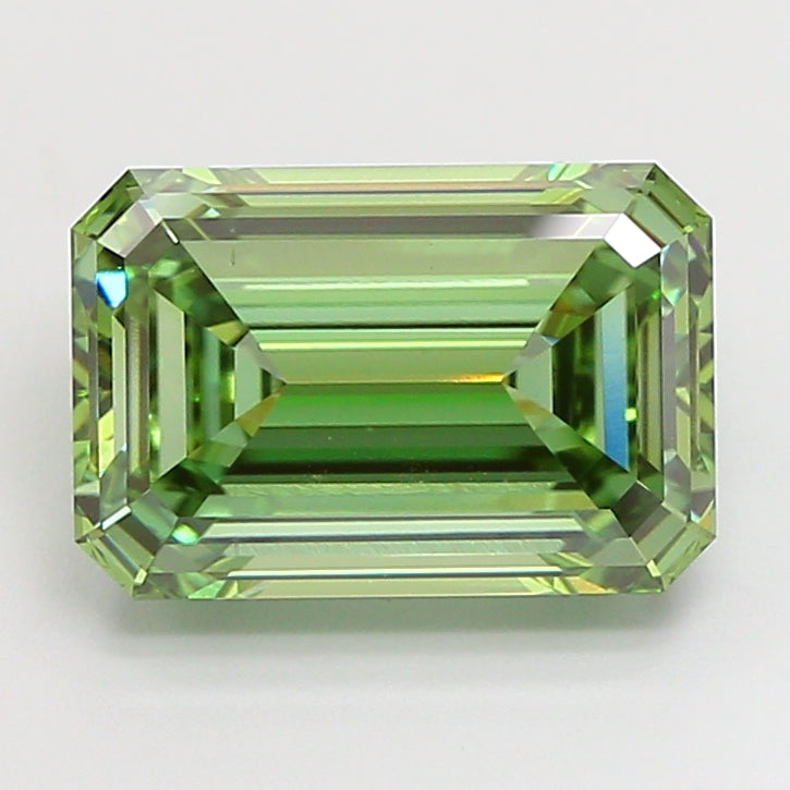 5.05 carat fancy vivid green emerald lab grown diamond VS1 clarity