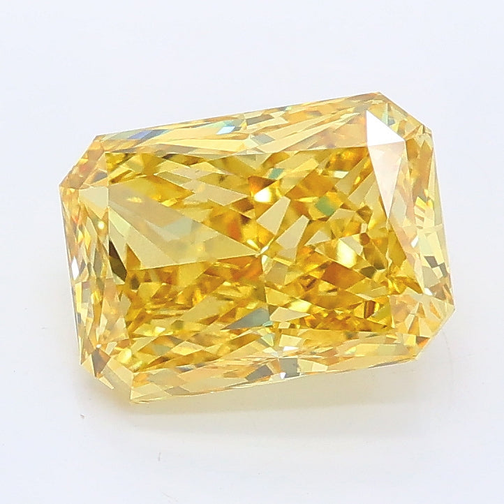 2.22 carat fancy vivid yellow radiant lab grown diamond VS2 clarity